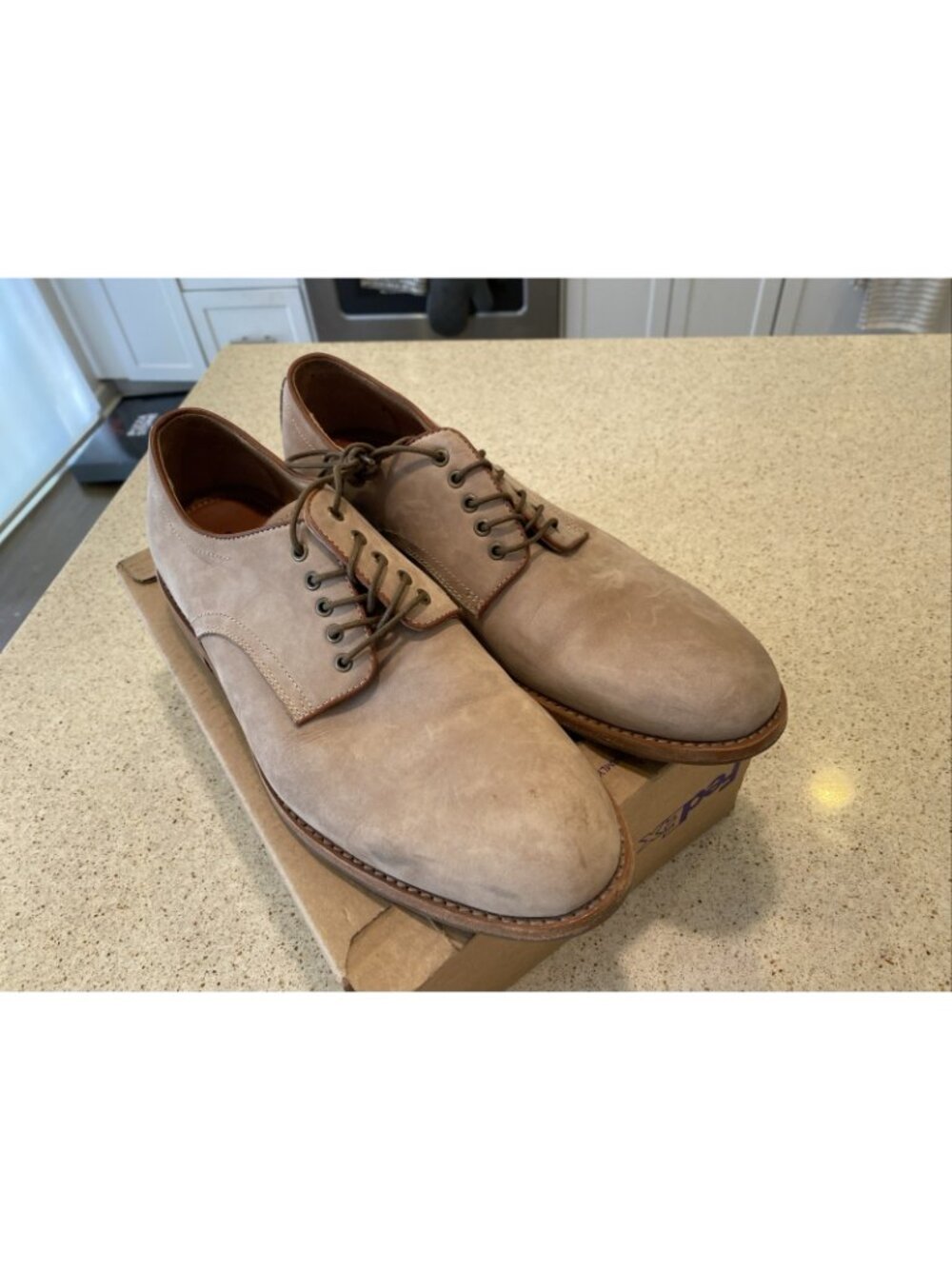 Trask Smooth Suede Men’s Sz 9 M Taupe Beige Leather Bucks Shoes - Picture 7 of 14